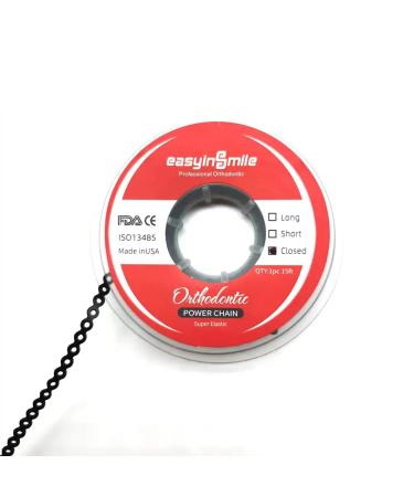 Dental Orthodontic Elastic Power Chain Bands - Short Black Braces for Teeth Alignment - Buy Online on GoSupps.com