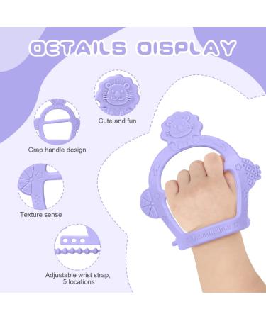 Vicloon Baby Bite Rings 2 Pack Silicone Teething Toys BPA-Free Dental Aid Soft Lion Design for 3+ Months Violet Color - Buy Online on GoSupps.com