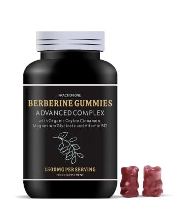 Berberine Gummies - Sugar Free - 1500mg Berberine Per Serving - 60 Day's Supply- Ceylon Cinnamon 1000mg & Vitamin B12 2.4mg & Magnesium Glycinate 400mg - 120 Gummies