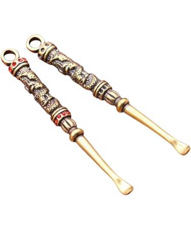 Milisten Brass Ear Spoon Set - Retro Dragon Ear Wax Remover Keychain Pendants - Buy Online on GoSupps.com