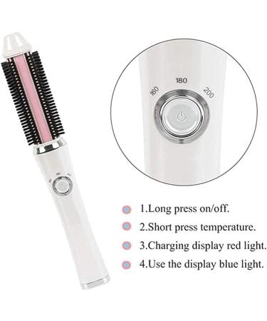 Portable USB Cordless Hair Straightener & Curling Comb - 2600mAh Battery Dual Voltage Travel-Friendly White - Buy Online on GoSupps.com