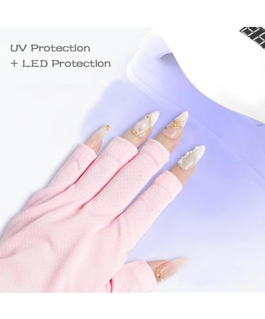 UV Gloves for Gel Nails Gel Manicures Glove UV Shield Glove for Gel Manicure Fingerless Nail Glove for Nail Design 2 pairs - Buy Online on GoSupps.com