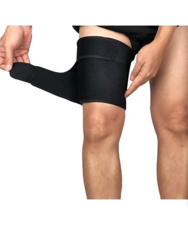 Keenso Thigh Brace Support - Adjustable Compression Sleeve for Men & Women | Best Thigh Support (Black) - International Shipping - Buy Online on GoSupps.com