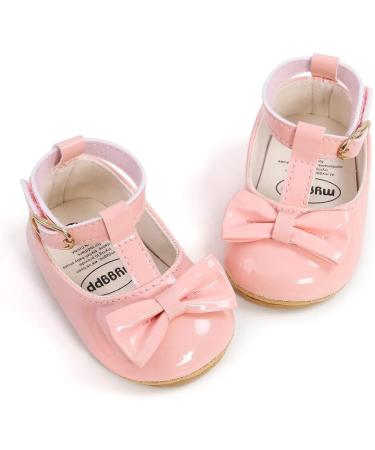 Baby Anti-Slip PU Leather First Walking Shoes| 12-18 Months Pink| Soft Sole Toddler Sneakers for Boys and Girls| Infant Prewalkers with Sock| 0-18 Months - Buy Online on GoSupps.com