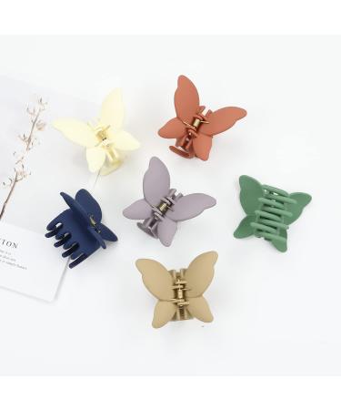 12 Pack Colorful Frosted Butterfly Hair Clips - Y2K Hair Accessories for Women, Girls, Kids - Buy Online on GoSupps.com