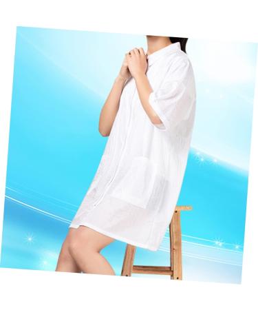 TEHAUX Men Robes Barber Cape Dye Short Sleeve Short Sleeve Smock Hair Stylist Jacket Traditional Barber Salon Men Work Jacket Hairdresser Work Suit Mens Tanks Nail Set Cosmetic Man White - Buy Online on GoSupps.com