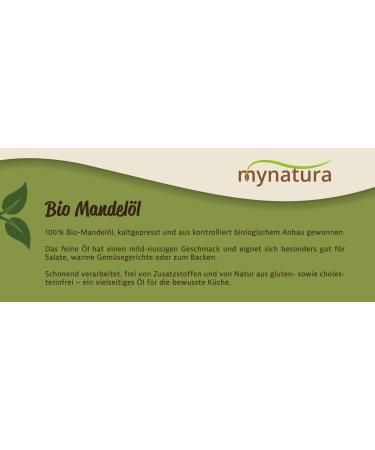  mynatura Mynatura Organic Almond Oil - 2 x 250 ml - Nativ - Cold Pressed - Raw Food Quality - Rich in Vitamins - Skin Care - Vegan - Natural Cosmetics - DE- KO-45 - 250ml (2 x 250ml) - Buy Online on GoSupps.com