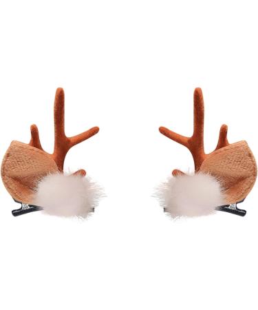 Golden Apple 4 Pairs Girls Novelty Antler Hair Clip Women Hair Barrettes Cute Deer Horn and Ears Christmas Hair Pins Xmas Party Supplies (Brown) - Buy Online on GoSupps.com