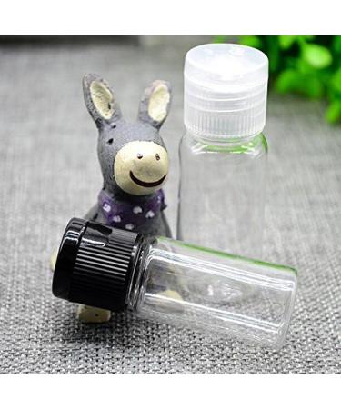 12 x 10ml Empty Plastic Bottles with Flip-Top Lid - Ideal for Softener Water Shower Gel & Emulsion - Black Lid - Buy Online on GoSupps.com