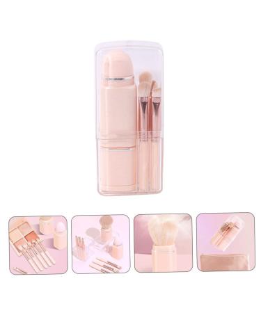 Mipcase 2 Sets 8-in-1 Makeup Brush Set with Mirror | Portable Dual-Ended Cosmetic Tool for Eye Shadow & Lipstick - Pink Travel Makeup Essentials - Buy Online on GoSupps.com