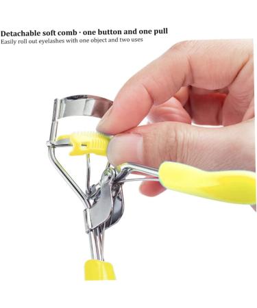 Makeup Tool Eyelashes Curler with Built-in Comb Professional Lashes Curler Eyelashes Accessories Fits All Eye Shape Yellow - Buy Online on GoSupps.com