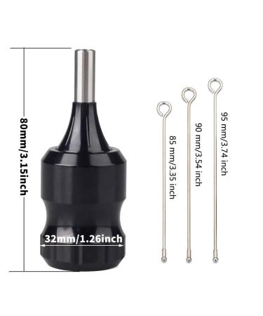 Ambition 32mm Cartridge Tattoo Grips - Adjustable Twist Handle Tubes, CNC Carved Aircraft Aluminum - 5 Piece Set in Grey for Professionals and Beginners - Buy Online on GoSupps.com