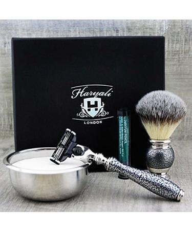 Premium Synthetic Brush & Triple Cartridge Razor Set with Bowl & Soap - Ultimate Shaving Experience - Buy Online on GoSupps.com