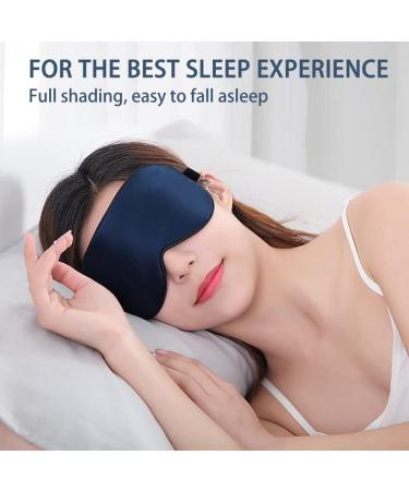 Townssilk 2 Pcs 100% Silk Sleep Mask Set | Adjustable Strap, Comfortable & Super Soft Eye Mask in Black & Navy Blue - Buy Online on GoSupps.com