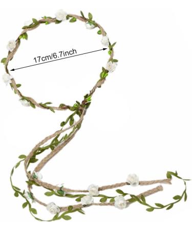2 Pieces Flower Crown Floral Wreath Headbands Boho Floral Crown Headbands Floral Garland Headbands Flower Green Leaves Headpieces for Wedding Party Beach Vacation Holiday Photo Props - Buy Online on GoSupps.com