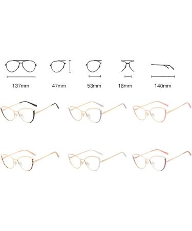 Kachawoo Anti Blue Light Glasses for Women - Cat Eye Half Frame Optical Eyewear in Pink Gold Metal - Stylish Computer Glasses - Buy Online on GoSupps.com