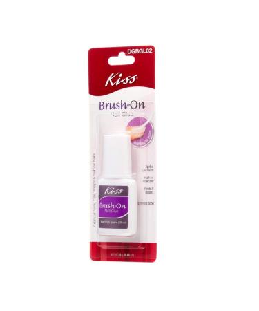 Kiss (1) Bottle Brush-On Nail Glue Brush-On Applicator Applies Like Polish Bonds & Repairs - Great for Artificial Nails  Tips  Wraps & Natural Nails - DGBGL02