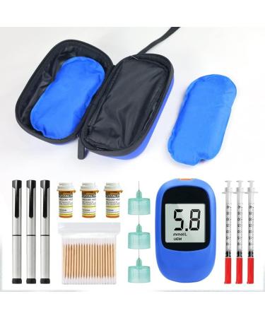 HYUNLAI Insulin Cooler Travel Case - Medication Organizer for Diabetics - TSA Approved, Blue - Includes 2 Ice Packs - Buy Online on GoSupps.com