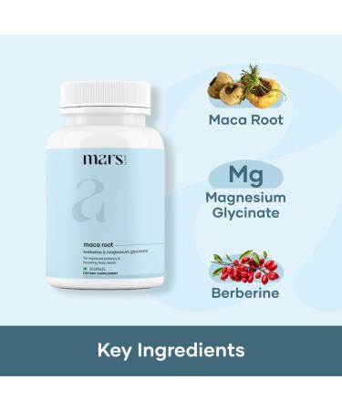 mars by GHC Maca Root Caps (Ginseng): Powered with Magnesium & Berberine - 60 Capsules | Pack of 2 - Buy Online on GoSupps.com