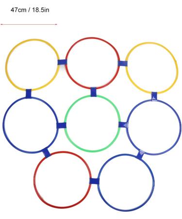 Sensory Training Hoops Free Combination Hopscotch Hoop Plastic Material Multipurpose 10PCS with 10 Buckles for Jumping Activities L 6.2x36cm - Buy Online on GoSupps.com