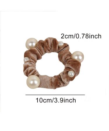 10 Piece Artificial Pearl Hair Gums - Velvet Elastic Hair Ties & Ponytail Holders for Women & Girls | Stylish Hair Accessories - Buy Online on GoSupps.com