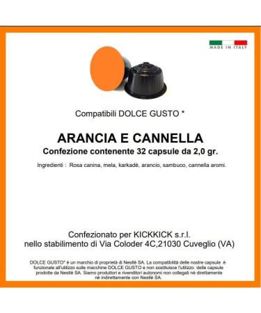  KICKKICK Kickkick Nescafe Dolce Gusto Compatible Orange and Cinnamon Herbal Tea - Infused in Pods - 32 Capsules - Buy Online on GoSupps.com
