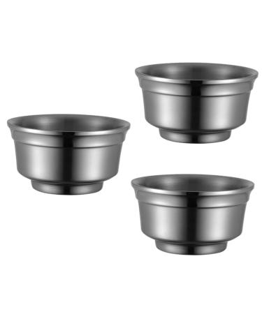 Solust 3 pieces stainless steel bowl soup bowl salad alien cutlery saladish corns salad fermented dishes stainless steel bowl rice bowl double -layer heat -resistant metal bowl silverx3stk 16x16x8cmx3pcs
