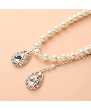 Minzaos BETHYNAS Bridal Pearl Backdrop Necklace - Elegant Wedding Accessory for Women and Girls - Buy Online on GoSupps.com