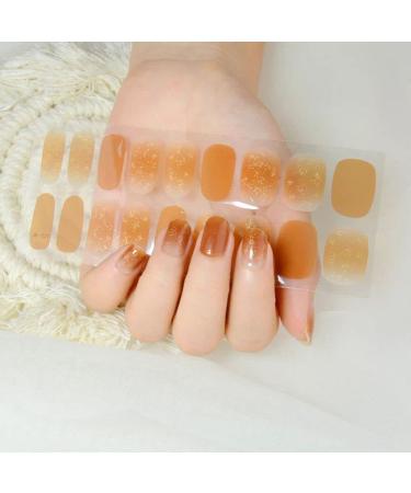 Full Cover Nail Art Tips 3D French Design Gel Nail Sticker Semi-cured Nail Stickers Korean Semi-baked(05) Style05