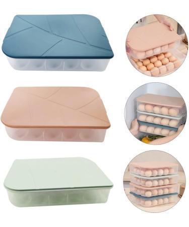OSALADI Kitchen Egg Tray 3pcs Egg Storage Box Refrigerator Egg Trays Clear Plastic Tray Eggs Egg Plate Pp Household re-usable - Buy Online on GoSupps.com