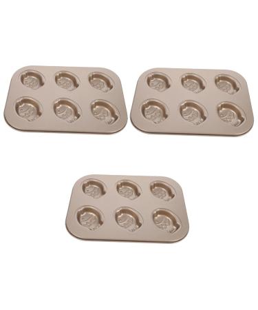Milisten 3pcs Cake Mold 6 Cavity Baking Pan Chocolate Covered Cookies Metal Trays Stencils for Fondant Mold Cake Baking Pan Roasting Pan Non Stick Baking Pan Child Soap Carbon Steel Candy As Shownx3pcs 26.4X18.4X2.2CMx3pcs
