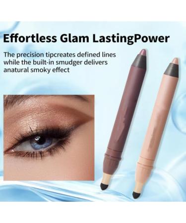  Mciluyaiio 2-in-1 eyeliner and eyeshadow matte pencil highlighter waterproof cream highlighter effortless smoky or natural eye makeup long-lasting smudge-proof (01 #) - Buy Online on GoSupps.com