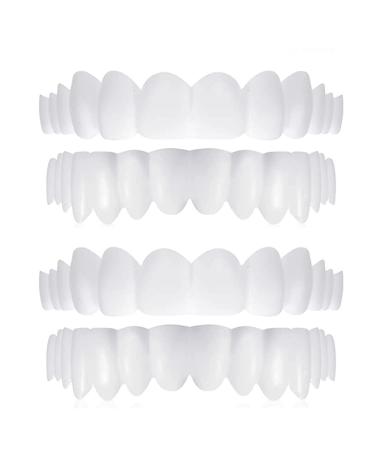 4 Pi ces Proth ses Dentaires Proth ses Instantan es de Facettes Fausses Dents Sourire Fausses Dents Haut et Bas de Dents pour Hommes et Femmes