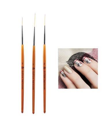 Nail Liner Brush Set - 3 Pieces Nail Art Drawing Tools for Fine Details Patterns & Flowers - International Shipping Available - Buy Online on GoSupps.com