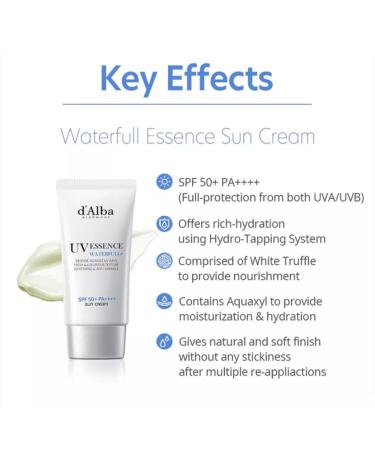 Korea Vegan Skincare | Italian Truffle Waterfull UV Essence Moisturizer SPF 50+ | All Skin Types | 50ml - Buy Online on GoSupps.com