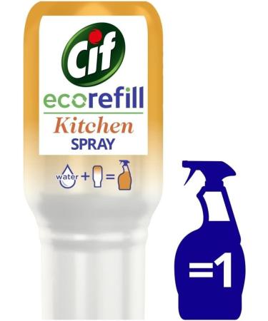Cif Power & Shine Eco Kitchen Refill 70ml Refills for Kitchens Cleaner Spray Removes tough grease with no harsh smells pack of 4 + Gift for You: Organza Small Bag - Buy Online on GoSupps.com