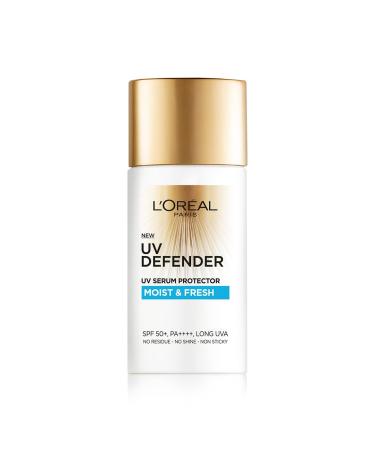 L'Oreal Paris Sunscreen Non-Greasy Hydrating Sunscreen With Hyaluronic Acid UVA & UVB Protection With SPF 50 PA+++ Moist & Fresh UV Defender Serum Protector 50 ml