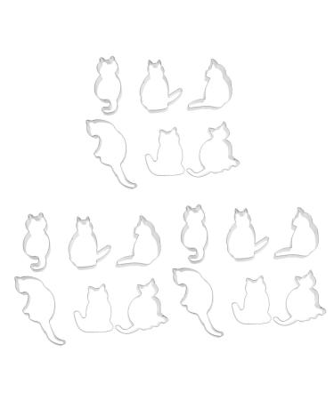 Milisten 18 Pcs Dinosaur Cookie Cookie Molds Cat Cake Mold Biscuit Mold Muffin Cake Stencil Metal Dies Biscuit Bathroom Jars Die Cutting Rice Ball Stainless Steel 13.5X5.6CMx3pcs Silverx3pcs