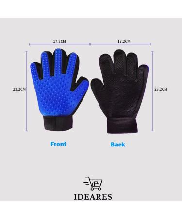 IDEARES Pet Grooming Glove with 259 Pins - 2 Pack - For Dogs, Cats, Rabbits & Horses - Long/Short/Curly Hair - Grooming Mitt for Pets - Buy Online on GoSupps.com