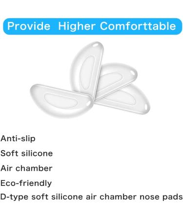 Festful Silicone Eyeglass Nose Pads - 5 Pairs Clear Anti-Slip Soft Nose Protectors - Buy Online on GoSupps.com