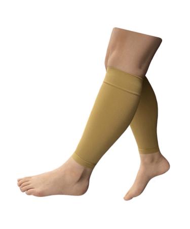 Presadee Kid s Edition Shin Leg Calf 15-20 mmHg Med Compression Support Active Gym Running Sports Sleeve (Nude  Small/Medium)