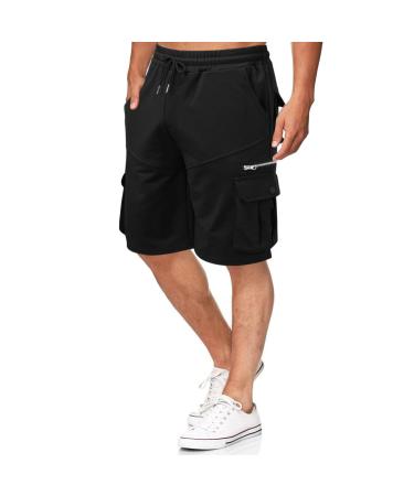 Mens Hiking Shorts,Men's Comfort Flex Waistband Shorts Mens Casual Shorts Workout Fashion Comfy Shorts for Men Running Black XX-Large