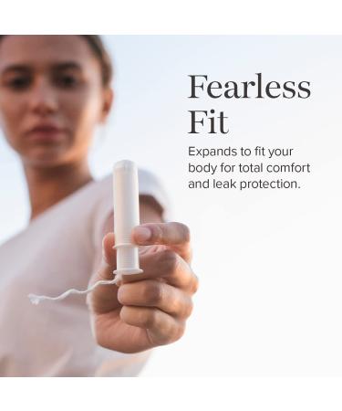 Cora Organic Super Absorbency Tampons - 100% Cotton Core - BPA-Free Compact Applicator - Non-Toxic - Unscented - Leak Protection - Easy Insertion & Removal - 16 Count - Buy Online on GoSupps.com
