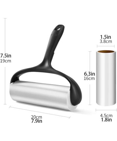 Portable Pet Hair Lint Roller - 420 Sheets 7 Refills Extra Sticky Fur Removal Tool for Dogs & Cats - 16cm Black - Buy Online on GoSupps.com