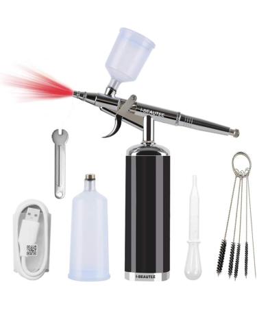 I-BEAUTEE 27PSI Wireless Portable Airbrush Kit | Rechargeable Cordless Mini Airbrush for Barber, Painting, Nail Art, Makeup & Tattoo - Black - Buy Online on GoSupps.com