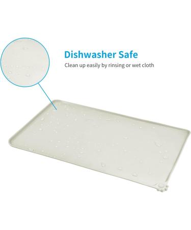 AUDWUD Silicone Waterproof Dog & Cat Feeding Mat | Anti-Slip Pet Bowl Mat 61x41 cm | Beige | Best Pet Feeding Solution - Buy Online on GoSupps.com