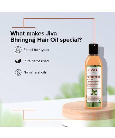 Jiva Bhringaraj Hair Oil | Pure Ayurvedic Herbal Oil for Hair & Scalp Nourishment | Supports Stronger-Looking Hair & Healthy Shine | 120 ml (Pack of 1) - Buy Online on GoSupps.com