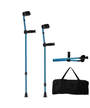 Adjustable Walking Forearm Crutches Stick for Adult Patients Lightweight Aluminum Non-Slip Medical Crutches Portable Travel Crutches (Blue) (Color : 1 Stick) anniversary Lucky Star Chaser of Light 1 Pair