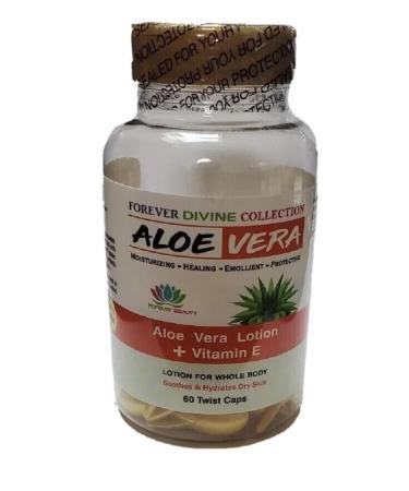 Earth's Creation Aloe Vera and Vitamin E Skin Moisturizer for Dry Skin Sunburn. Topic Use - 60 Twist Caps