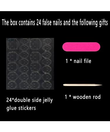 Carufin 24Pcs Christmas Tree Love Short Fake Nails Pearl Flowers Dog Rabbit Acrylic False Nails Press on Nails for Women Girls (A) - Buy Online on GoSupps.com